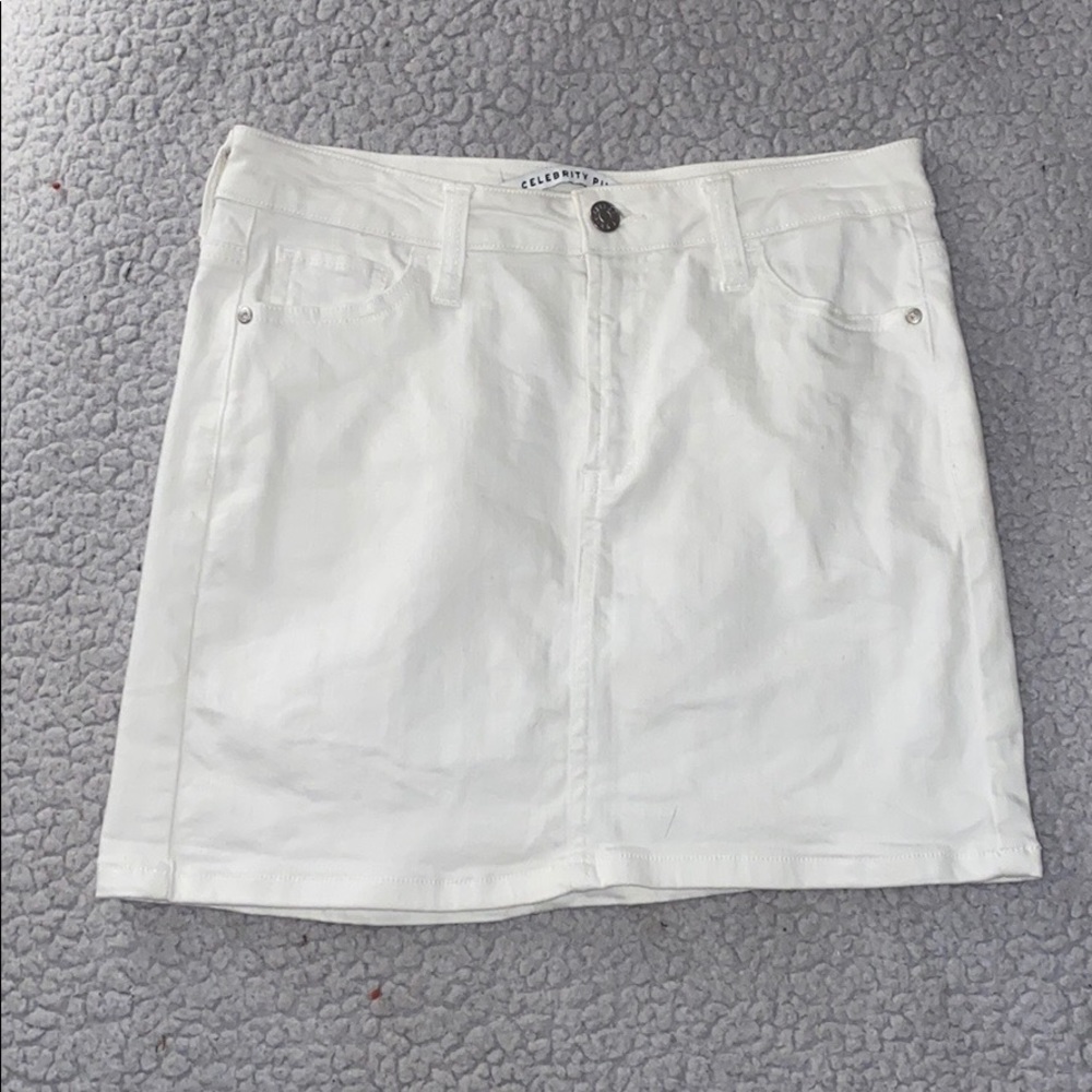 SOLD CELEBRITY PINK white jean skirt